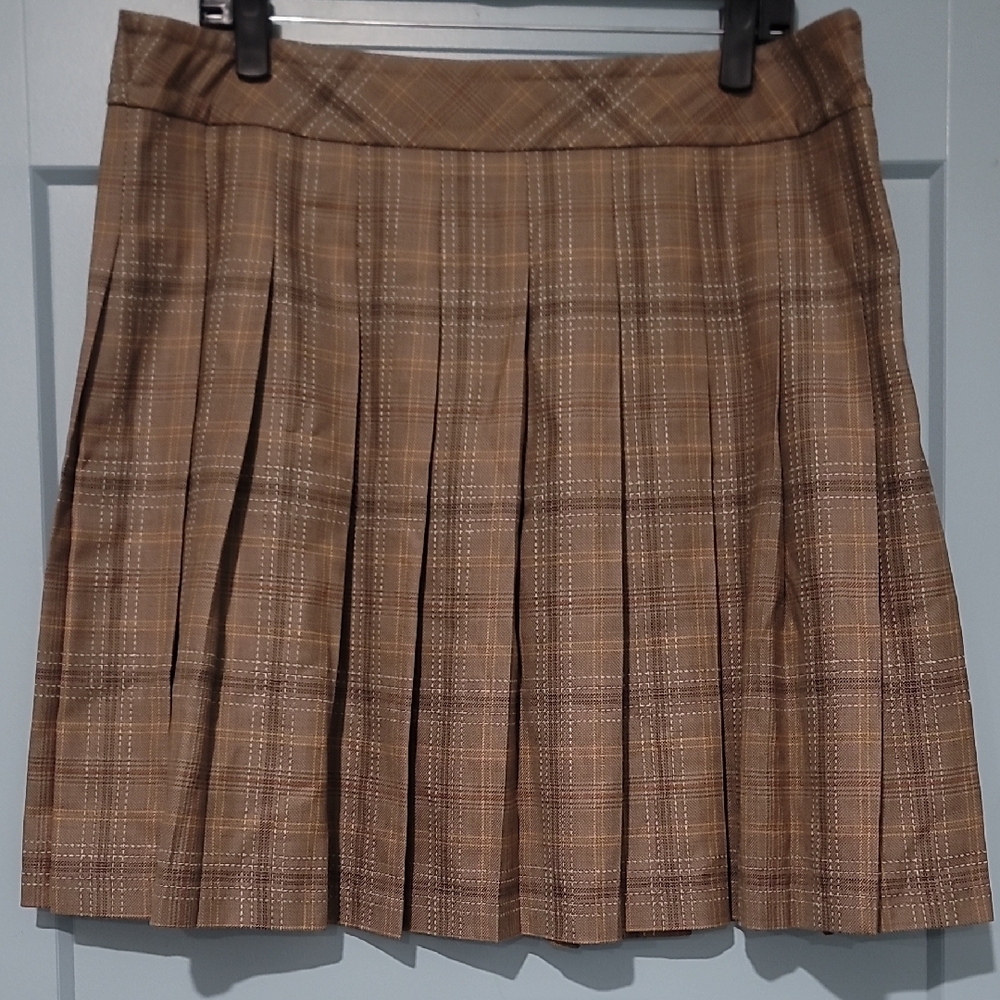 Pendleton Brown Checkered A-Line Skirt